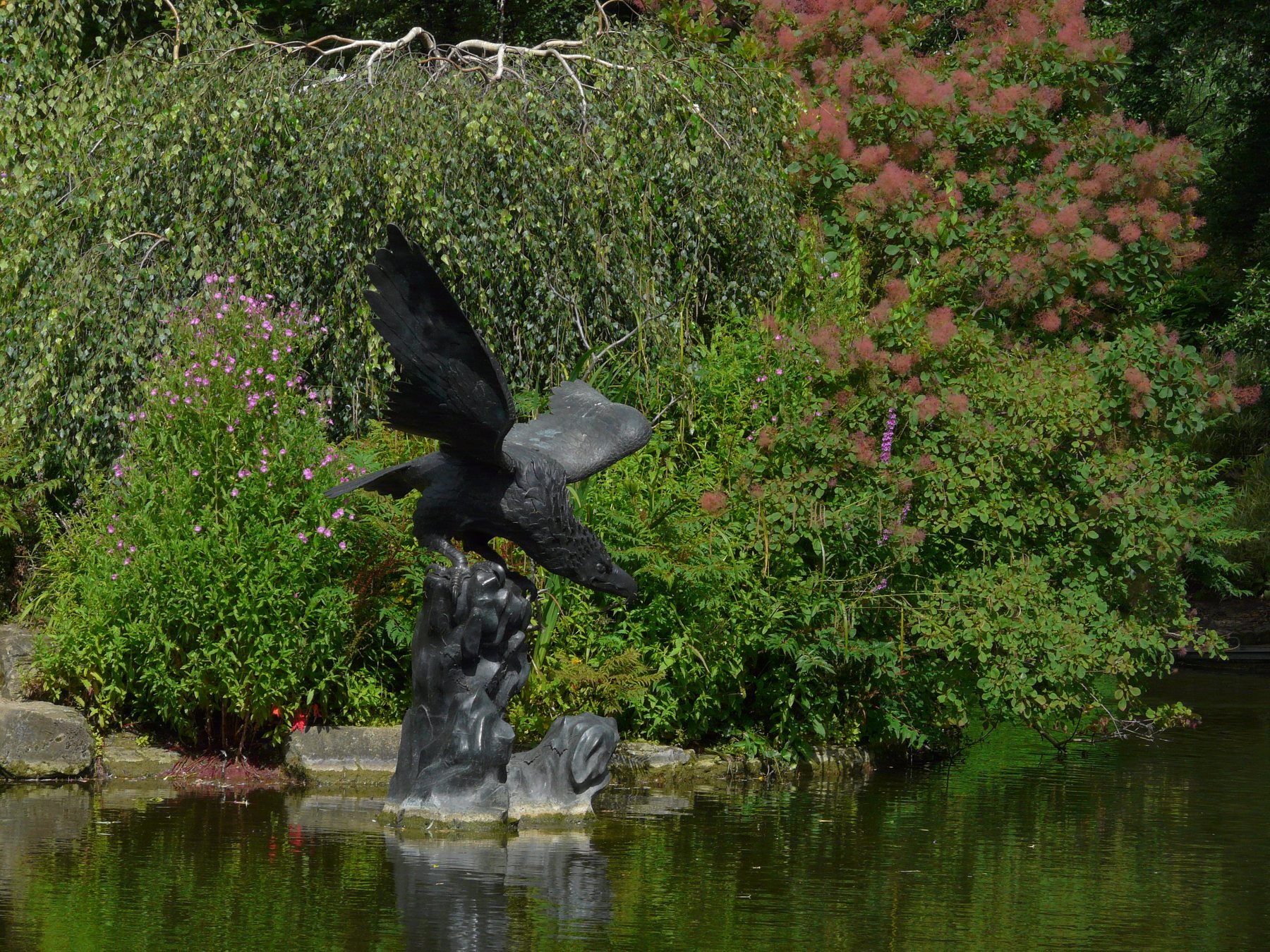 Eagle sculpture in Queen Mary's Gardens in Regent's Park, photographed in July 2012