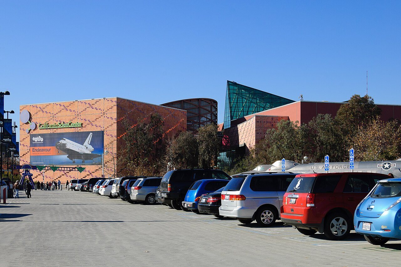 The entrance to California Science Center in Los Angeles, photographed in January 2013